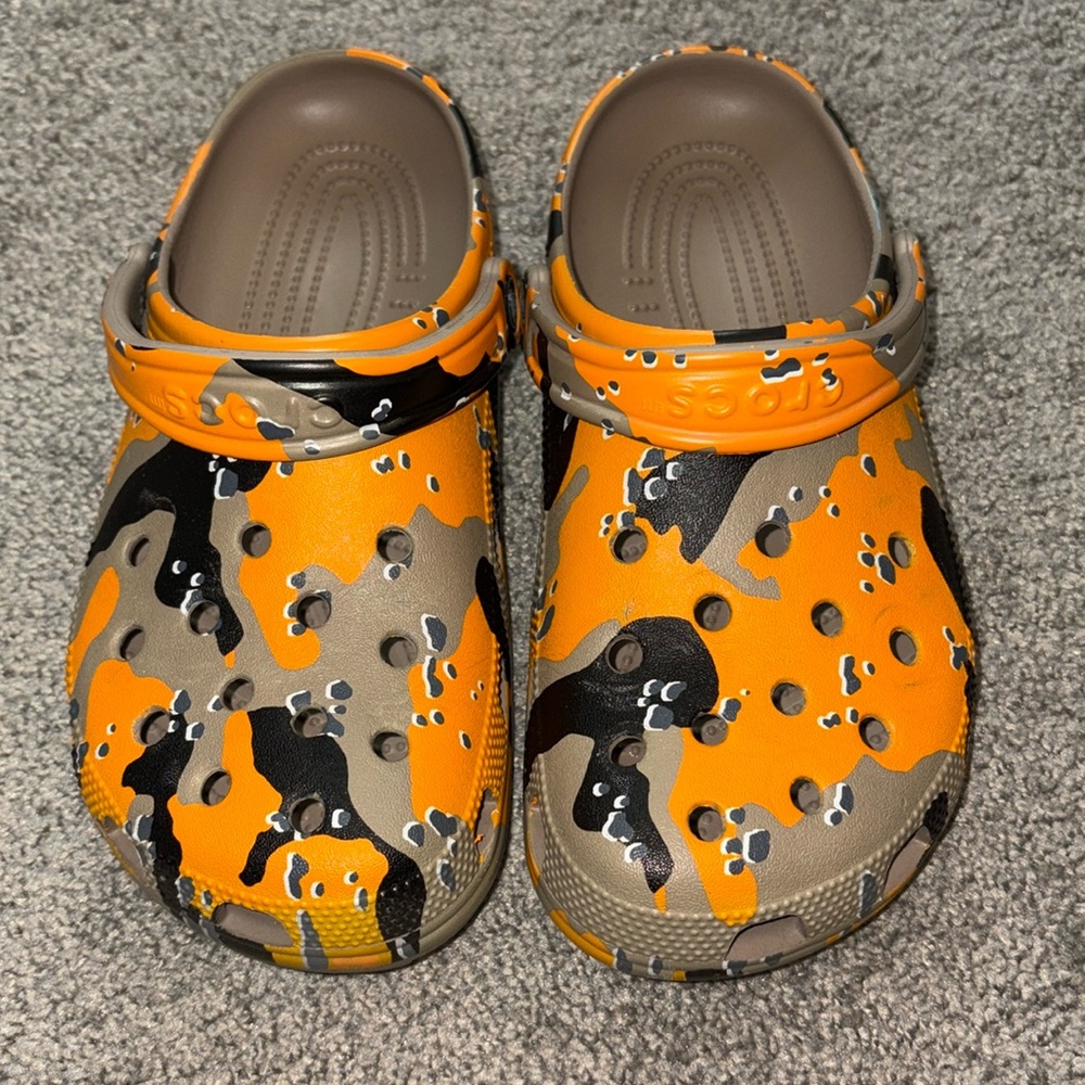 Orange Camo Crocs M7 W9